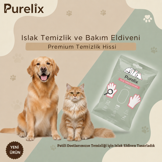 Purelix™ Islak Temizlik ve Bakım Eldiveni Çift Taraflı
